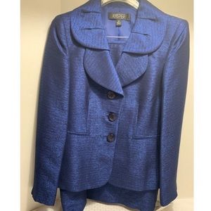 Tahari Blue Shimmery Skirt Suit size 8